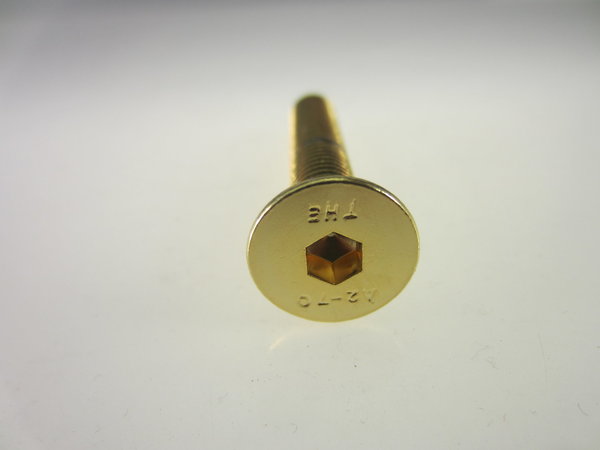 M5x12 Senkkopfschraube mit Innensechskant 24-Karat Vergoldet